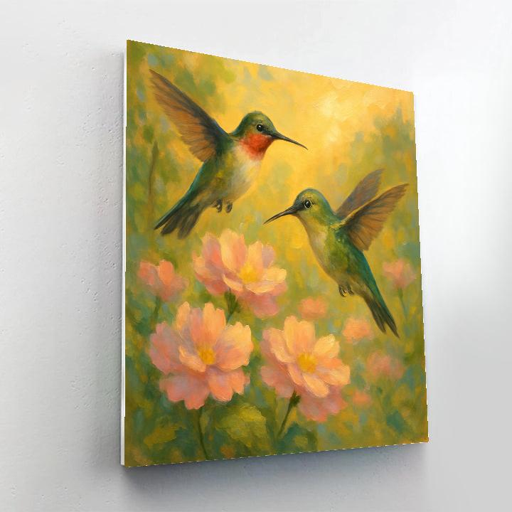 Serene Sunrise With Hummingbirds Paint by numbers kits