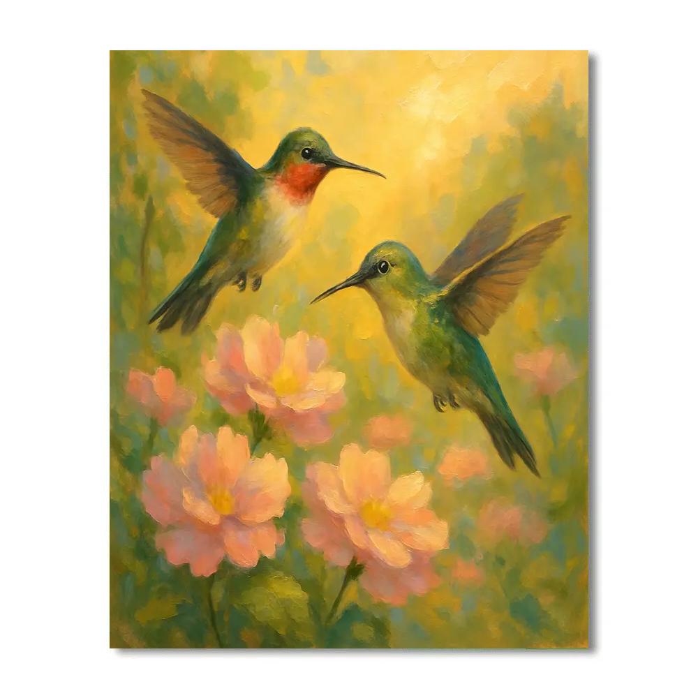 Serene Sunrise With Hummingbirds Paint by numbers kits