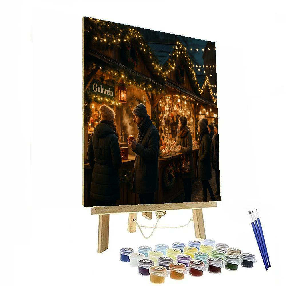Christmas Market Stall Evening Glow Paint by numbers kits