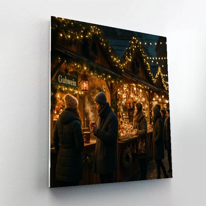 Christmas Market Stall Evening Glow Paint by numbers kits