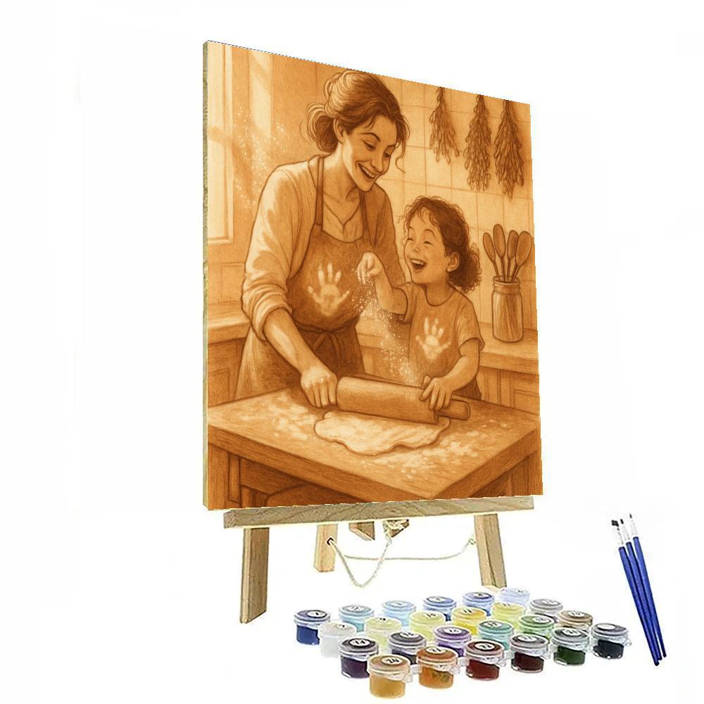 Kitchen Baking Lesson With Mom paint by color