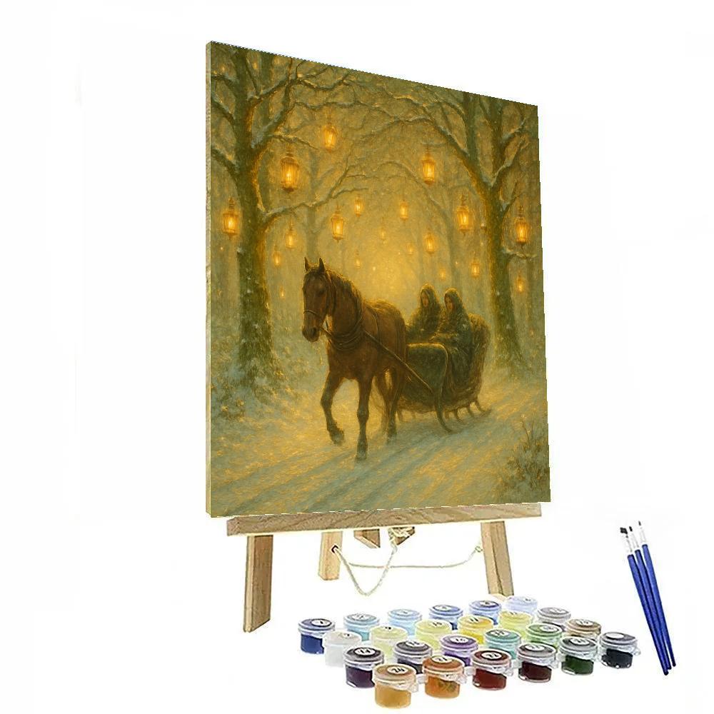 Sleigh Ride Through Lantern Forest paint by color