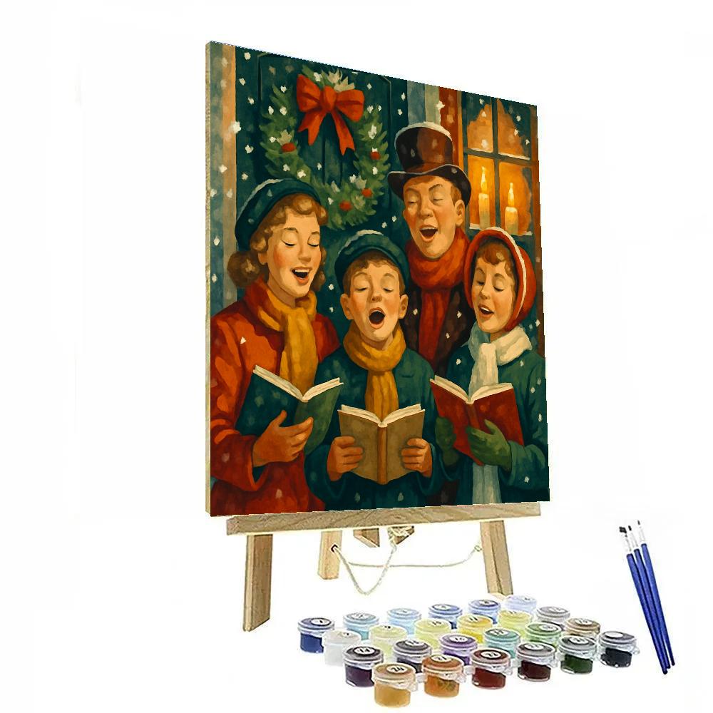 Carolers Under Candlelight paint by numbers
