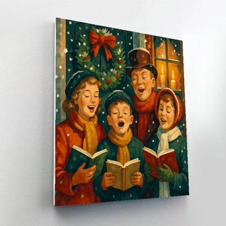 Carolers Under Candlelight paint by numbers