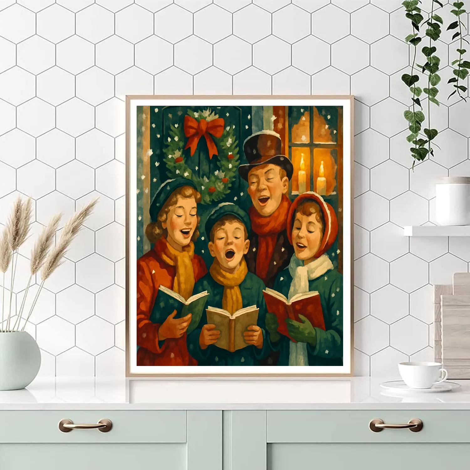 Carolers Under Candlelight paint by numbers