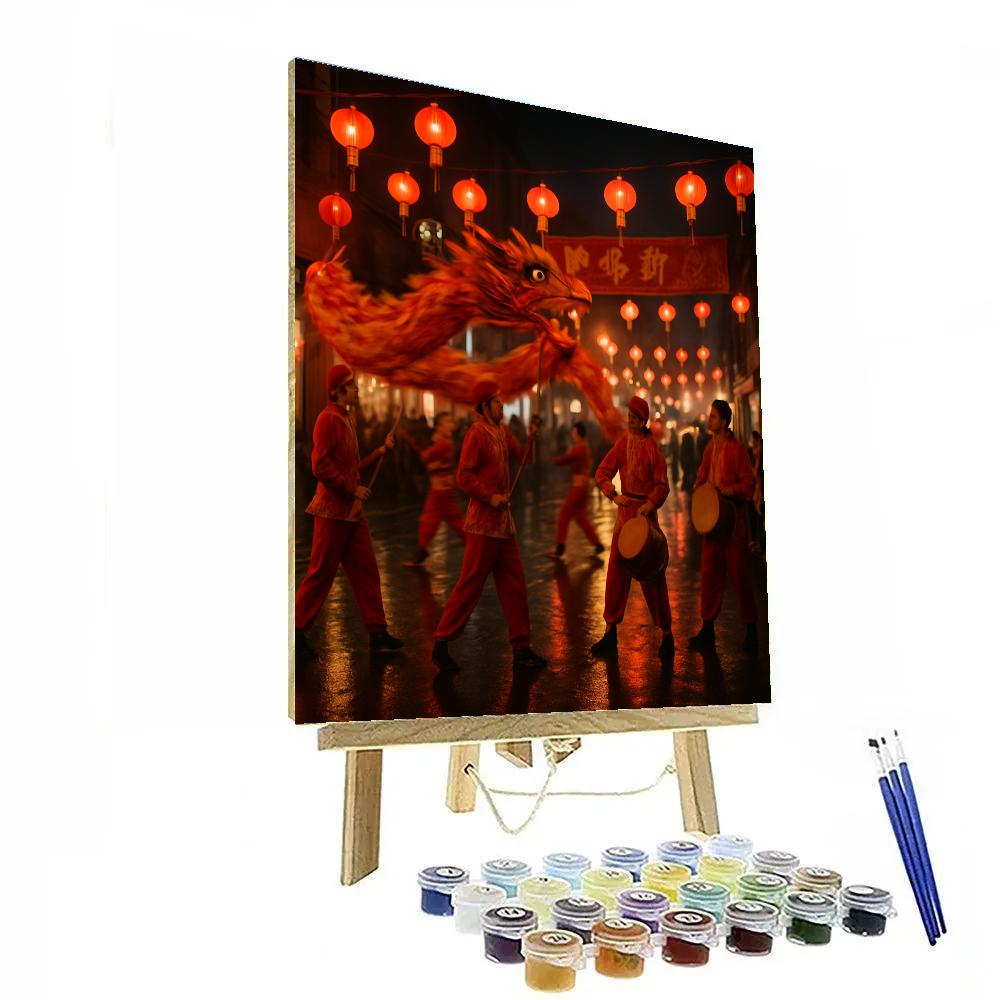 Lunar New Year Dragon Dance Celebration Painting by numbers kit