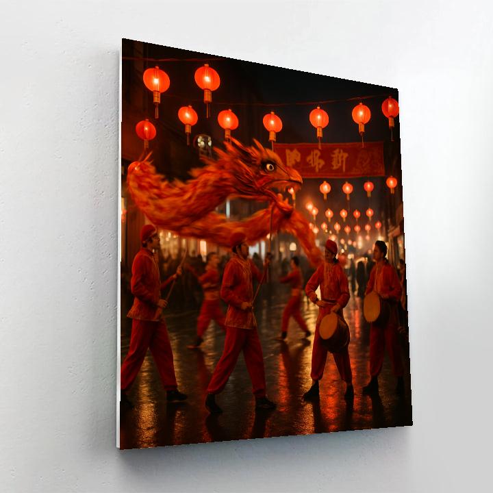 Lunar New Year Dragon Dance Celebration Painting by numbers kit