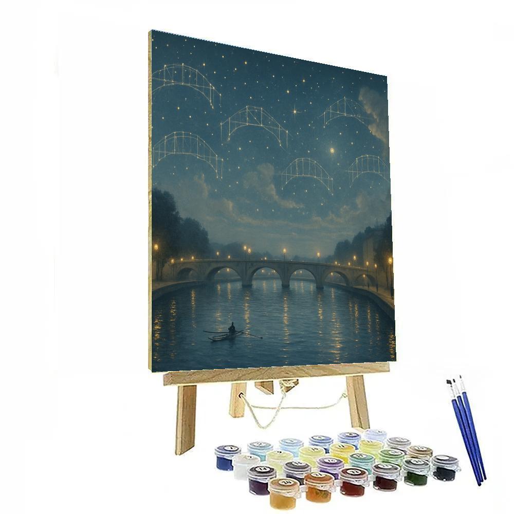 Paris Starlit Seine painting number kit