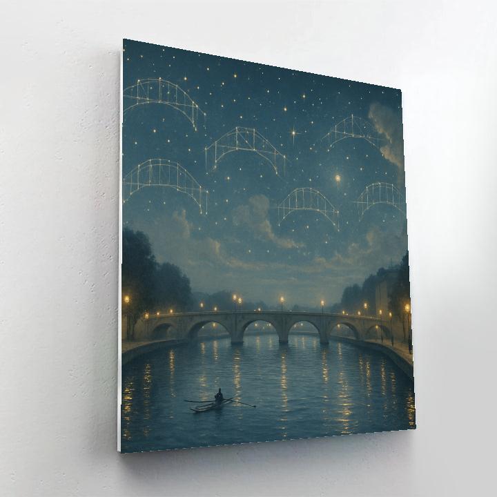 Paris Starlit Seine painting number kit