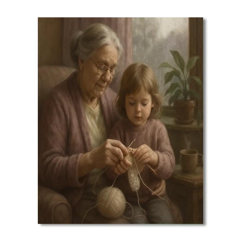Quiet Crochet With My Mother Paint by numbers art