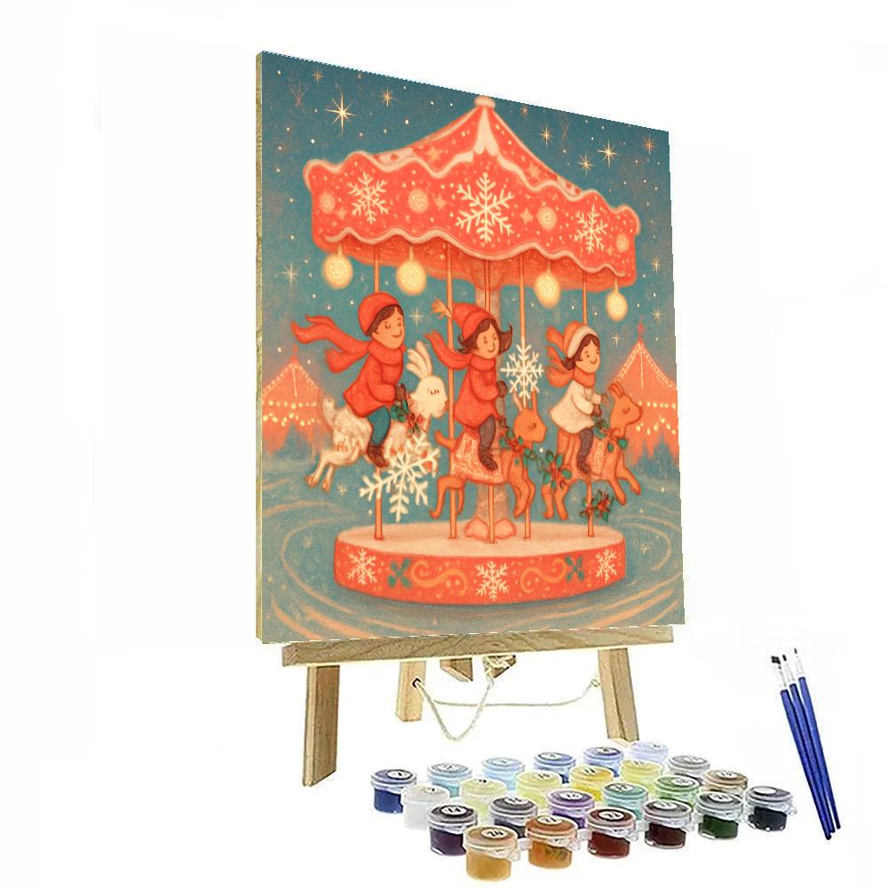 Carousel Of Snowflakes Paint by numbers art