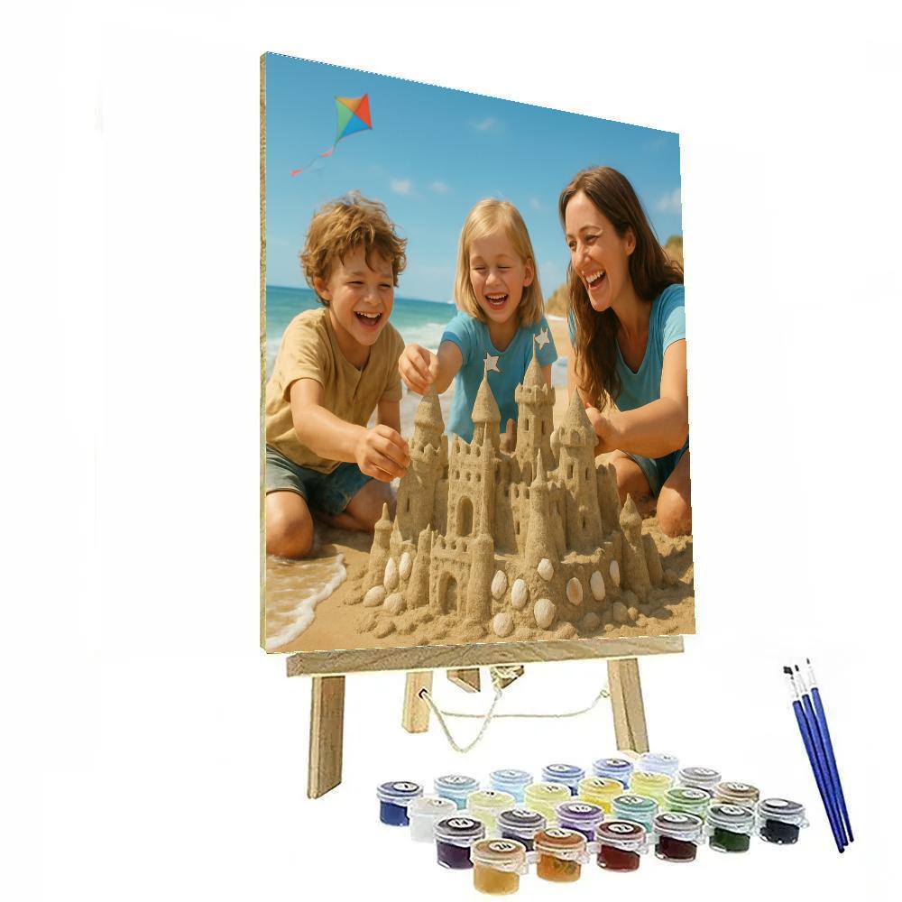 Seaside Sandcastle Builders Painting by numbers kit