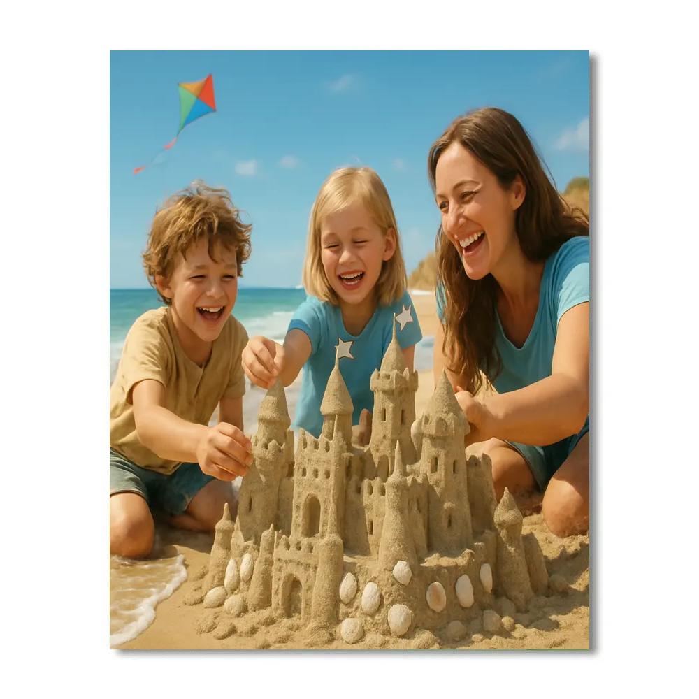 Seaside Sandcastle Builders Painting by numbers kit