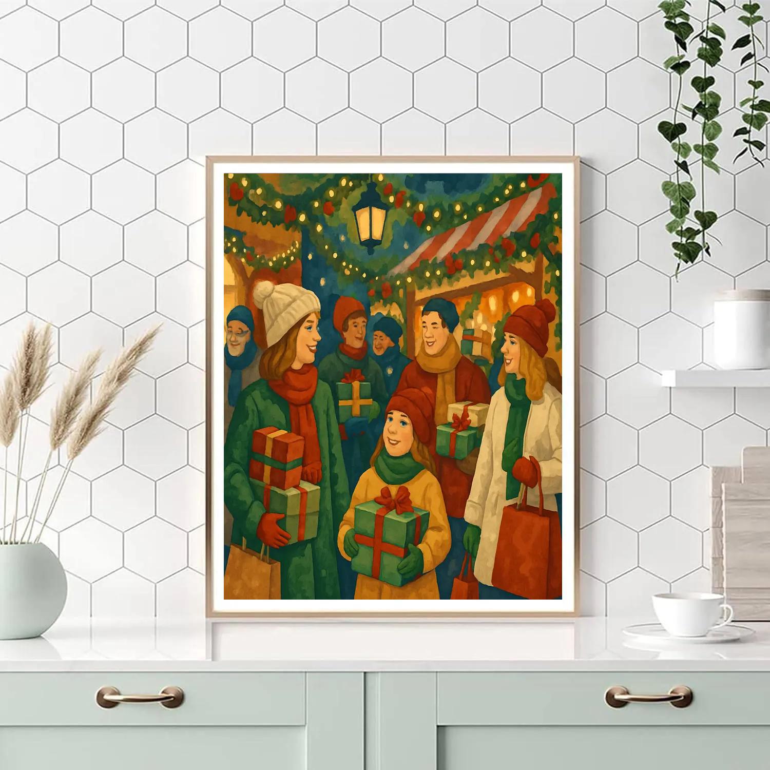 Merry Market Mingle Painting by numbers kit