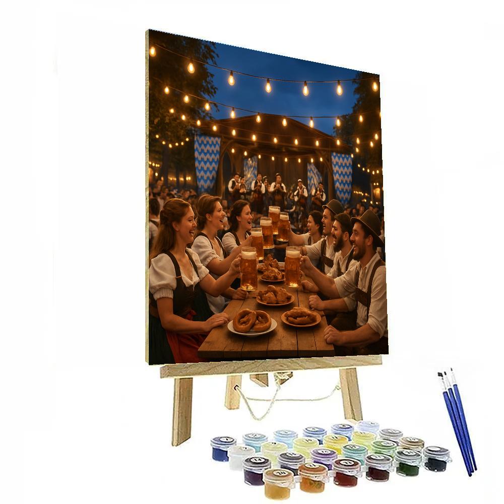 Oktoberfest Cheers With Lederhosen Friends paint by number