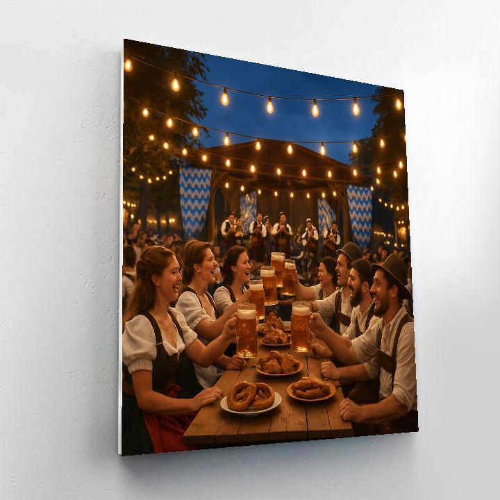 Oktoberfest Cheers With Lederhosen Friends paint by number