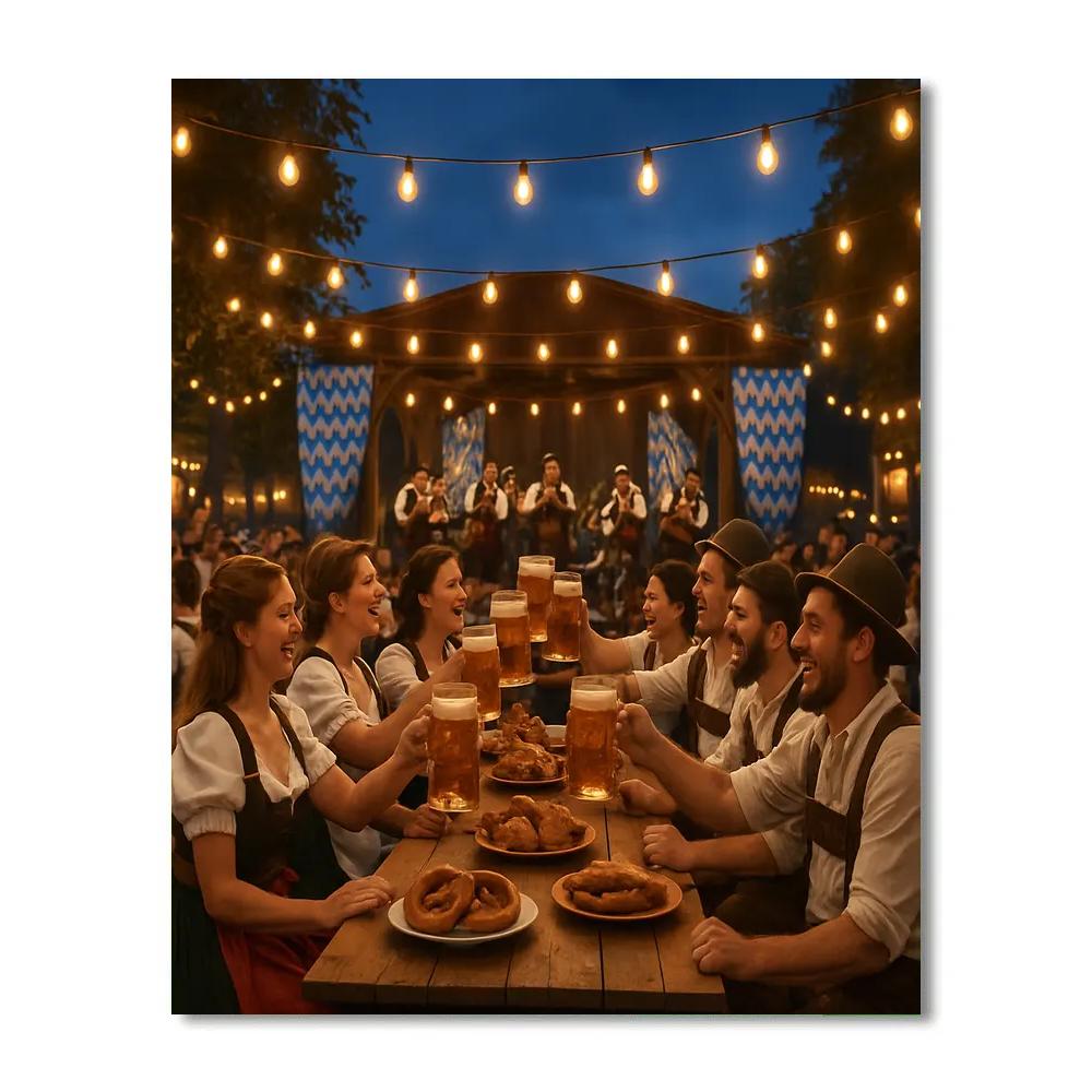 Oktoberfest Cheers With Lederhosen Friends paint by number