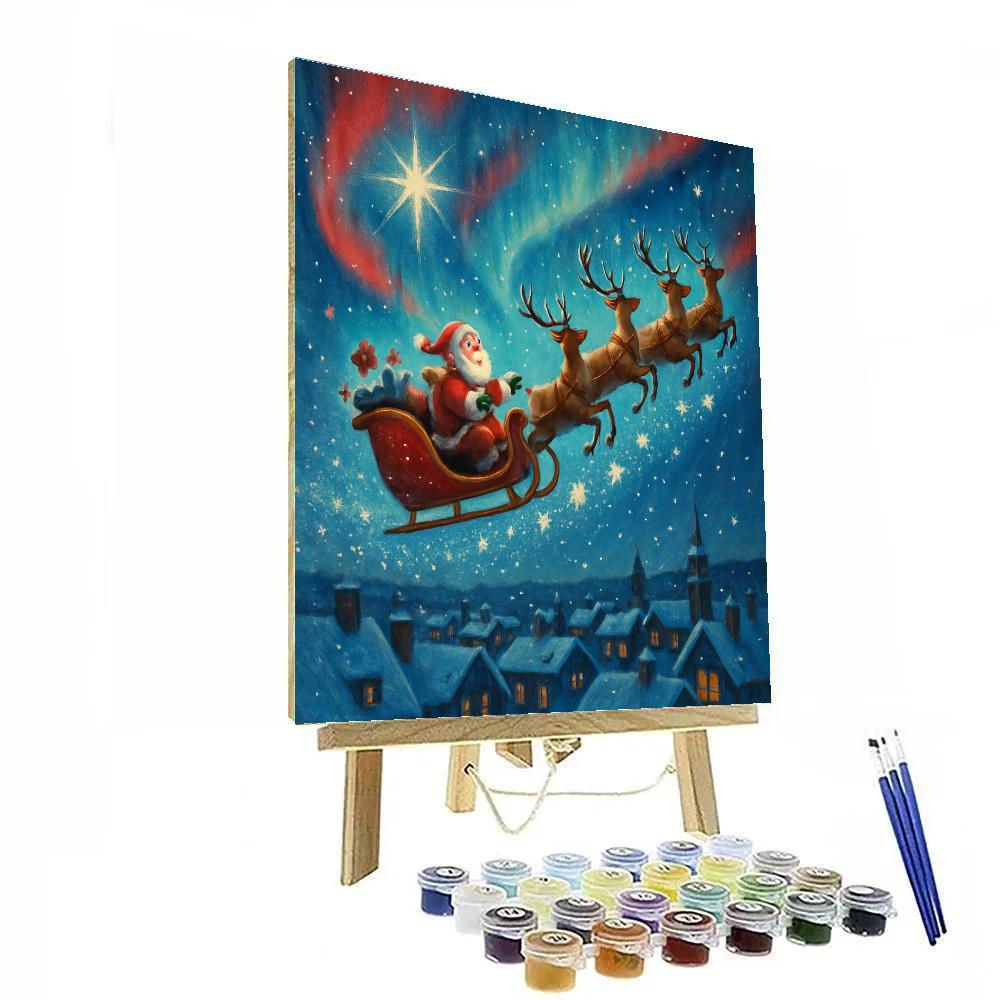 Santa Aurora Ride Paint by numbers kits
