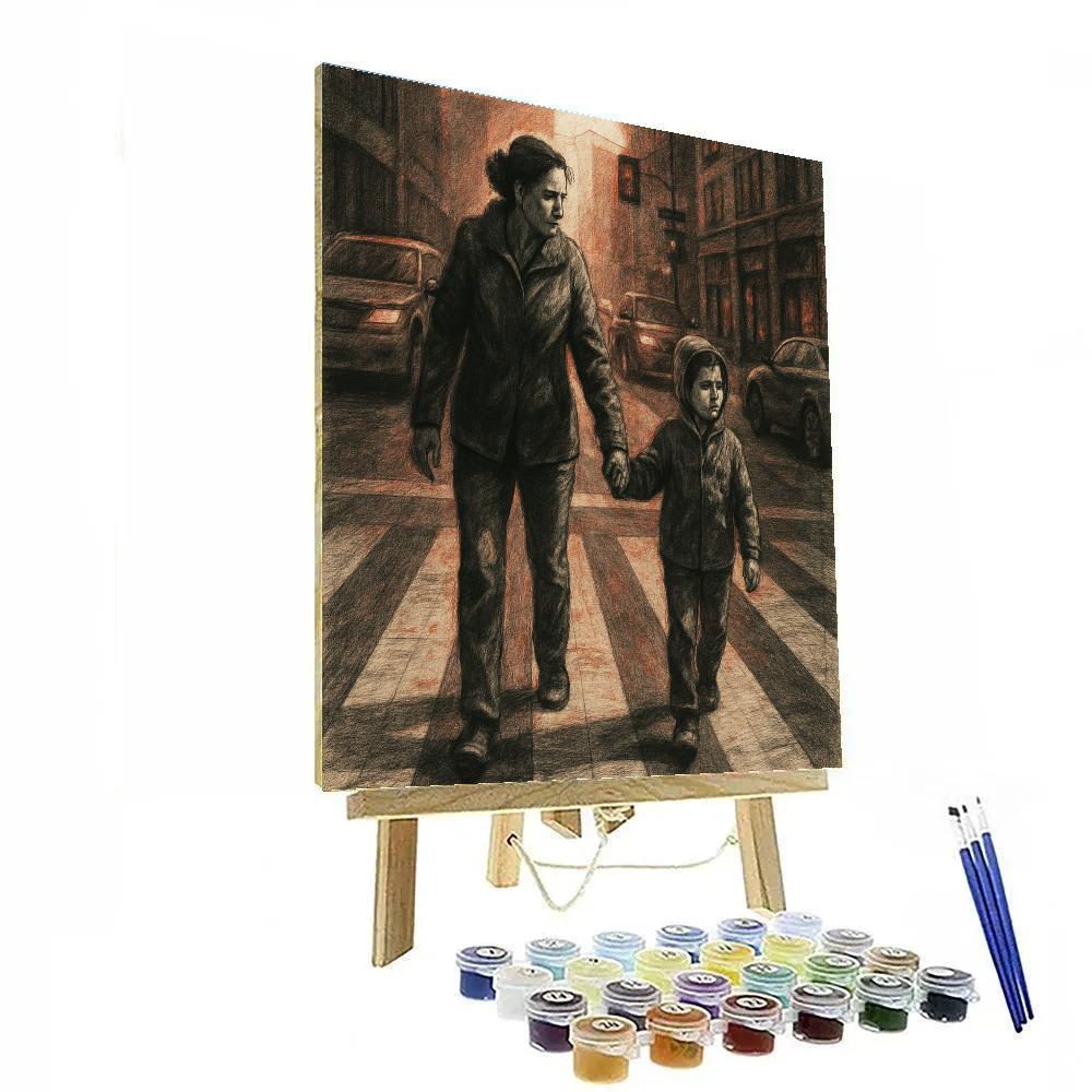 Crossing The Street Together painting number kit