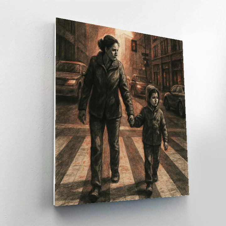 Crossing The Street Together painting number kit