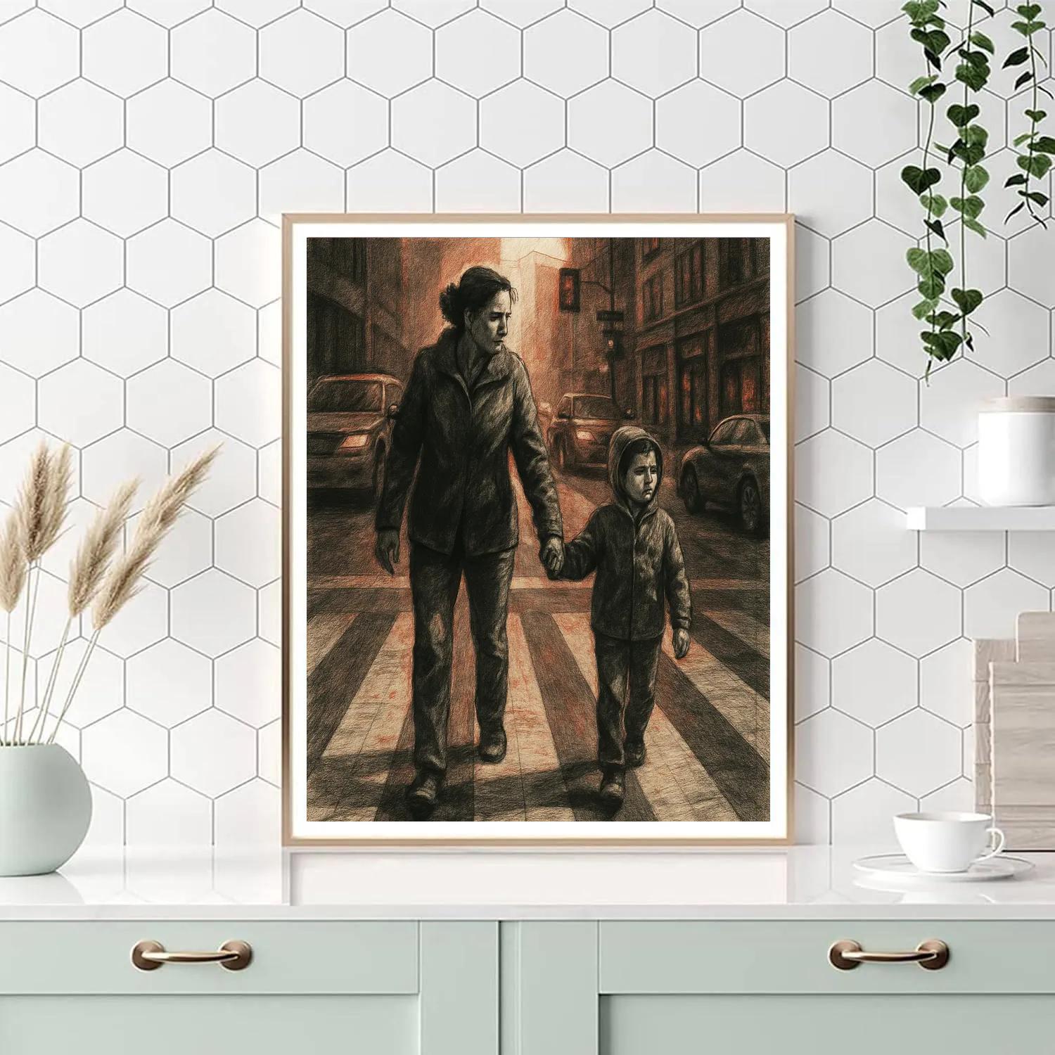 Crossing The Street Together painting number kit
