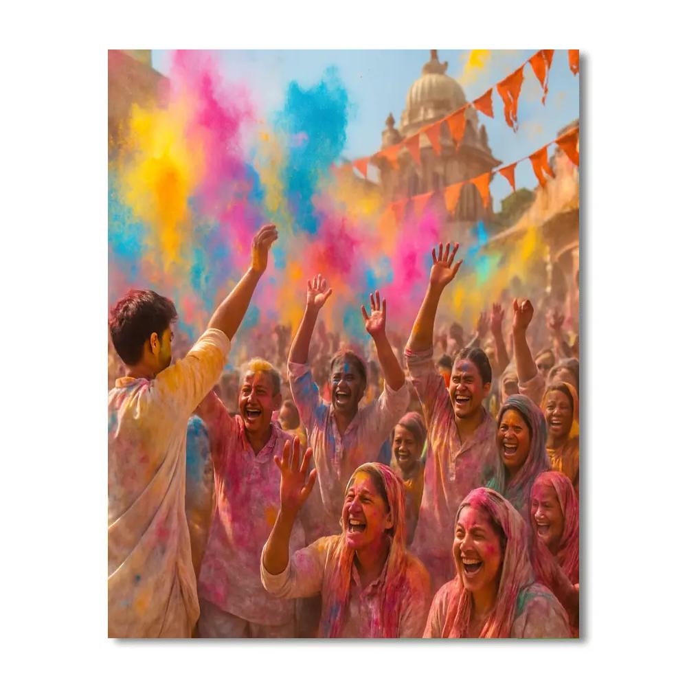 Holi Festival Of Colors Celebration Number painting