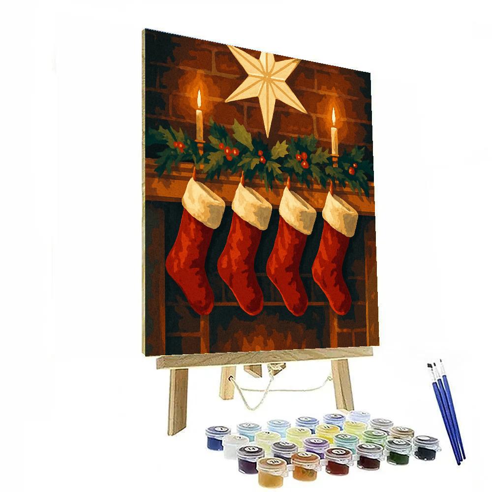 Starry Stocking Scene Painting by numbers kit