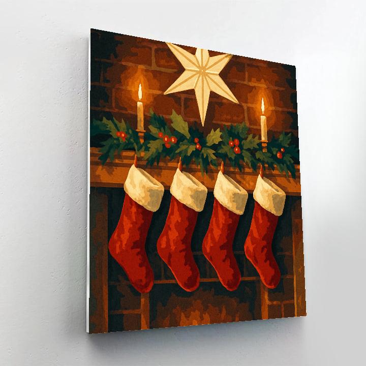 Starry Stocking Scene Painting by numbers kit