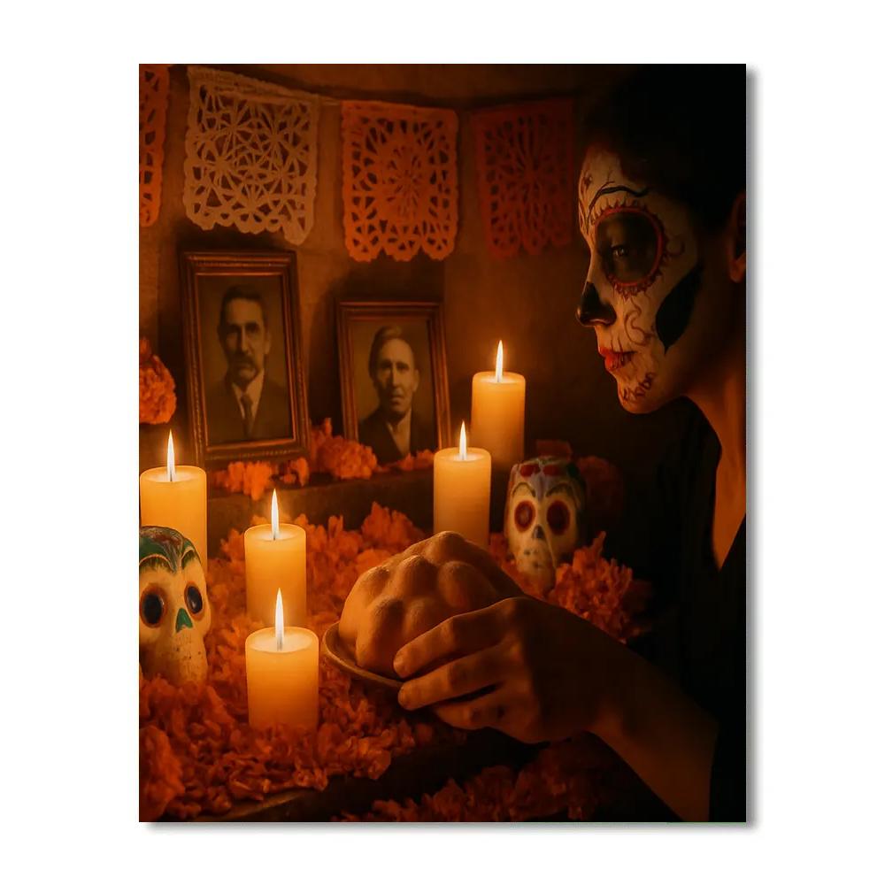 Day Of The Dead Ofrenda In Warm Light Numbered painting kits