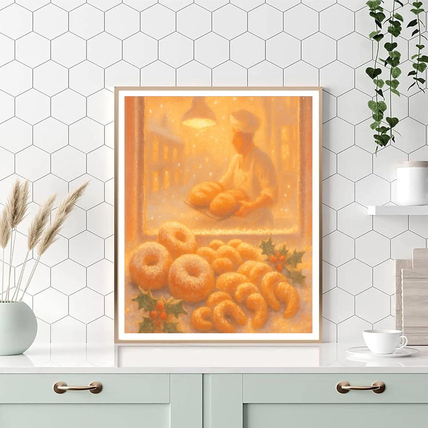 Warm Bakery Window Glow Paint by numbers kits