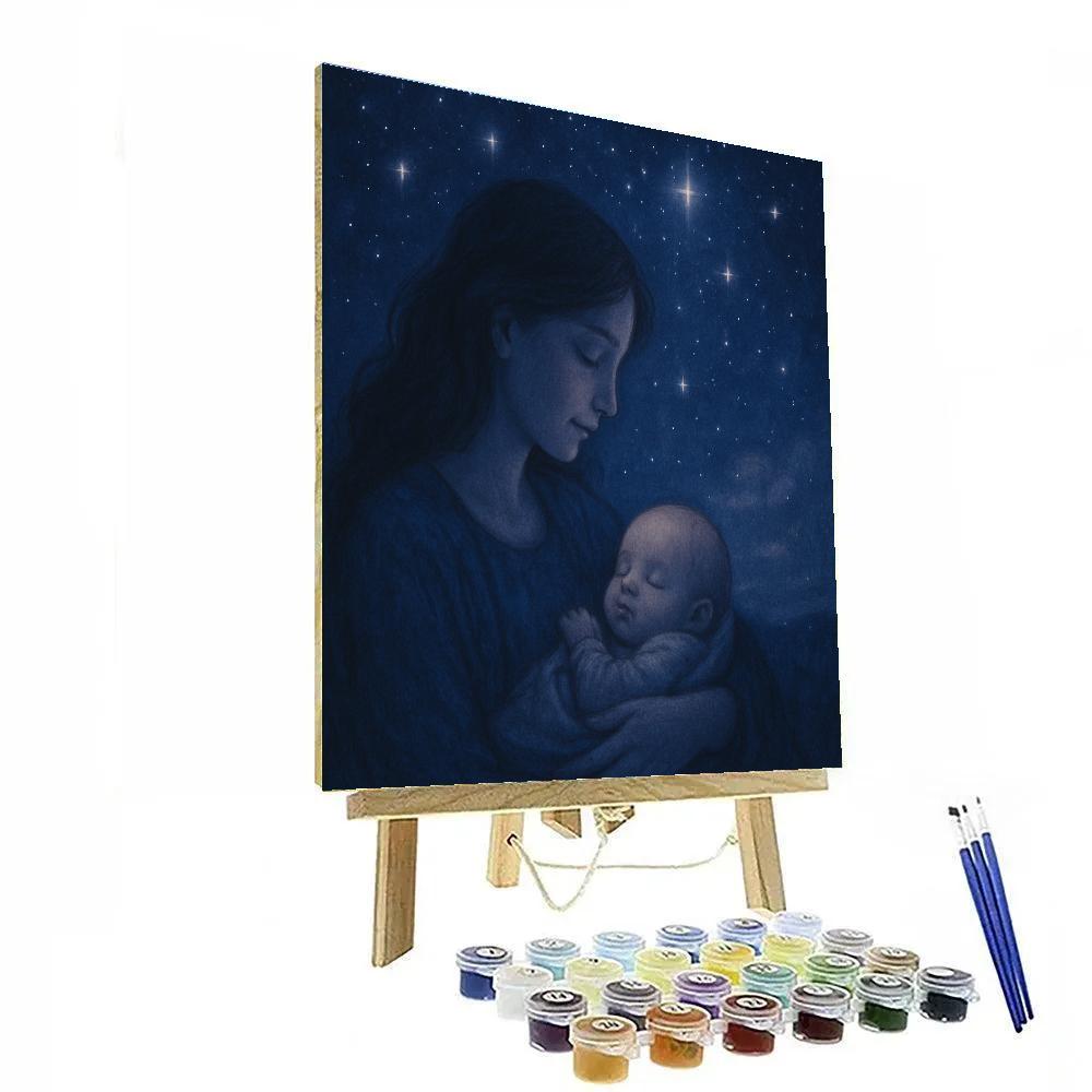 Lullaby Under Starlight Embrace Number painting