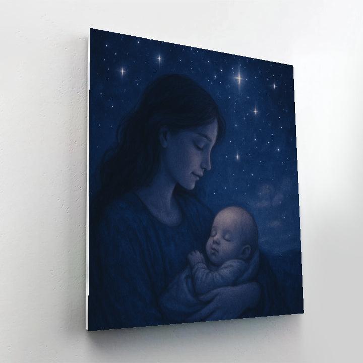 Lullaby Under Starlight Embrace Number painting