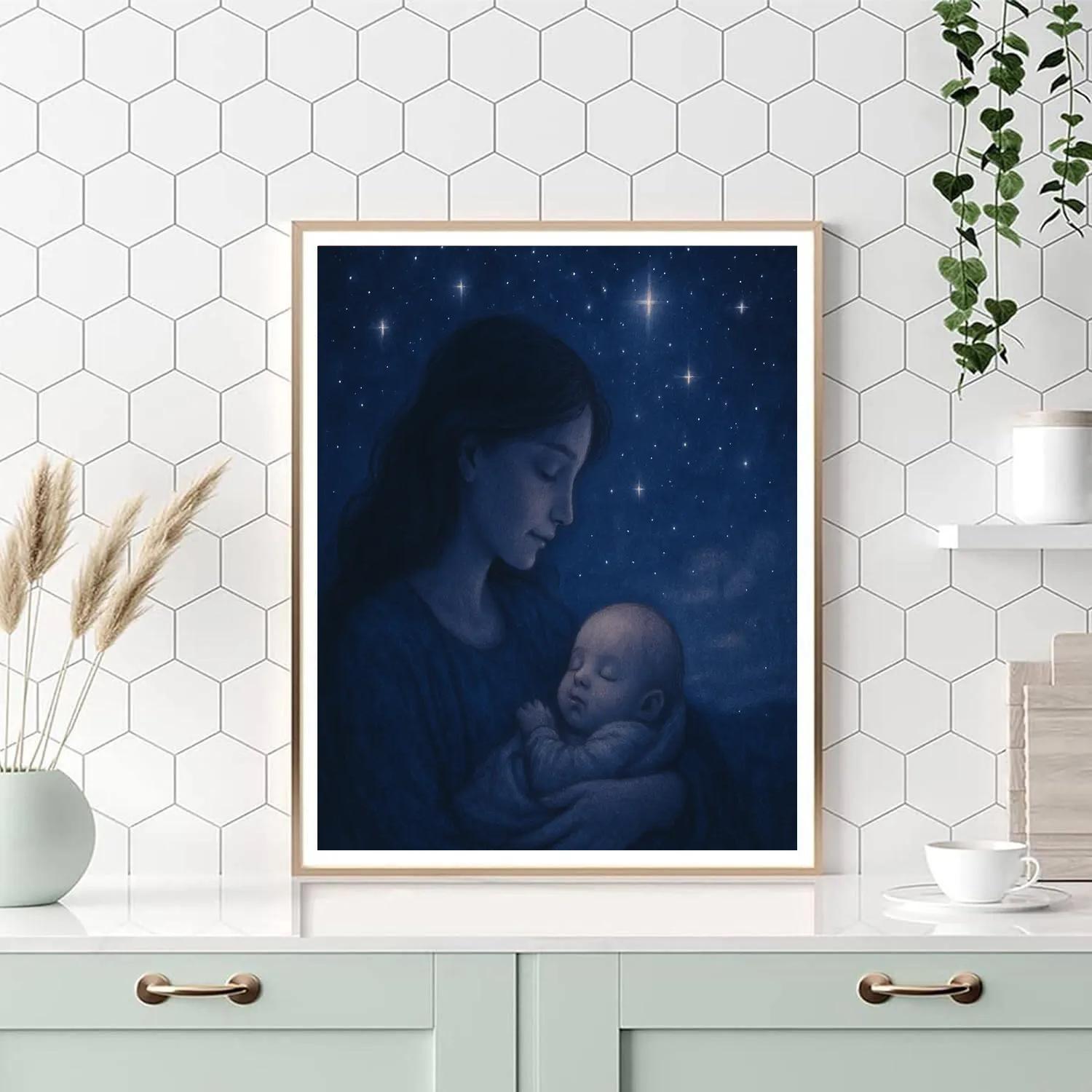 Lullaby Under Starlight Embrace Number painting
