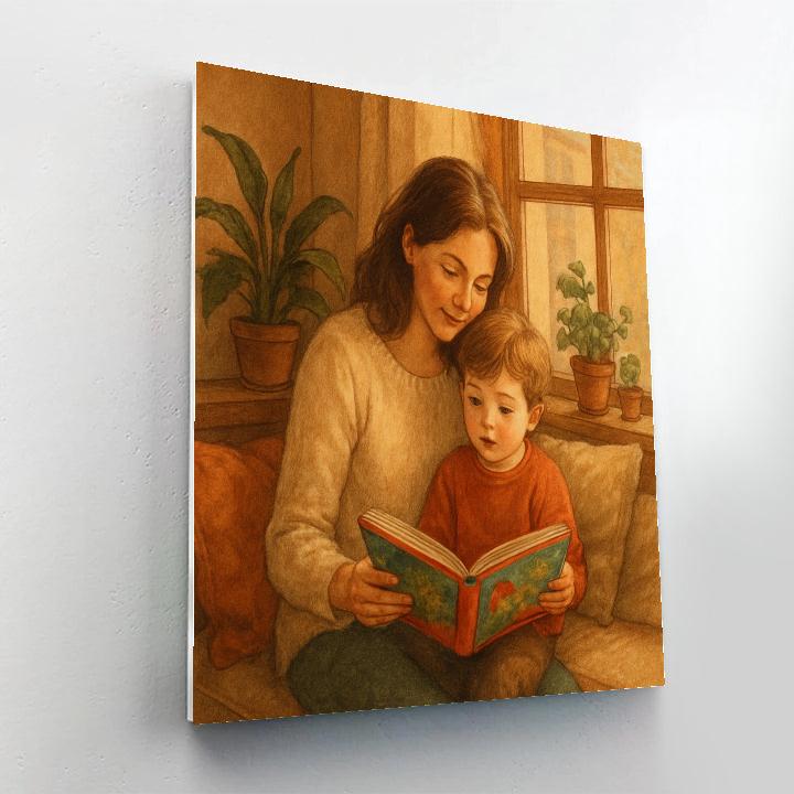 Mother And Child Reading Together Moments paint by number