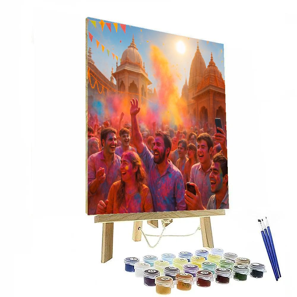 Vibrant Colors Of Holi Celebration paint by numbers