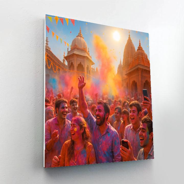 Vibrant Colors Of Holi Celebration paint by numbers