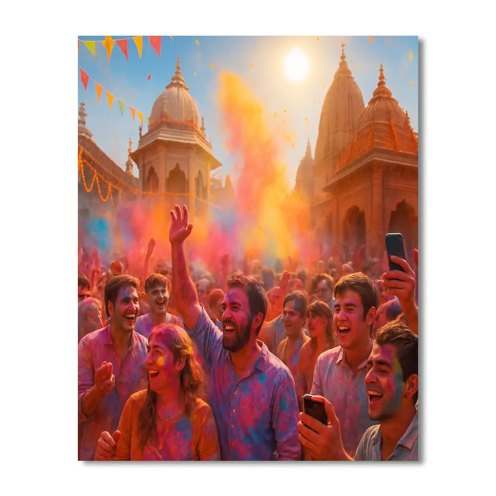 Vibrant Colors Of Holi Celebration paint by numbers