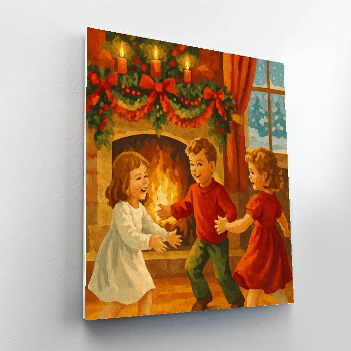 Festive Fireside Frolic DIY paint by numbers