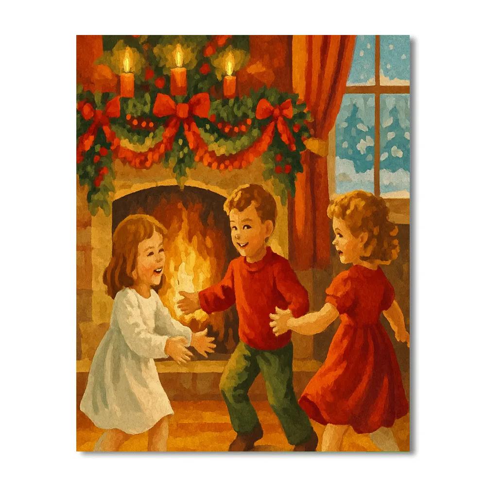 Festive Fireside Frolic DIY paint by numbers