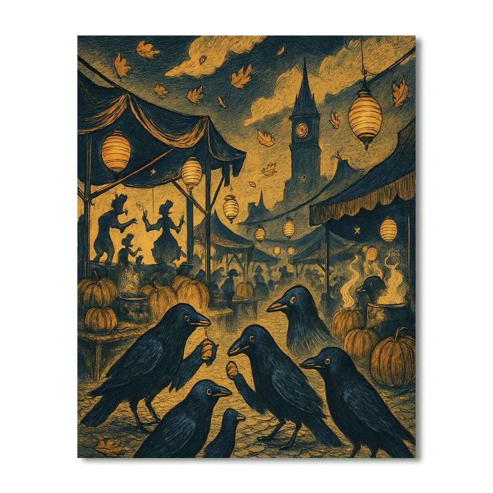 Jackdaw Market At Dusk Paint by numbers art