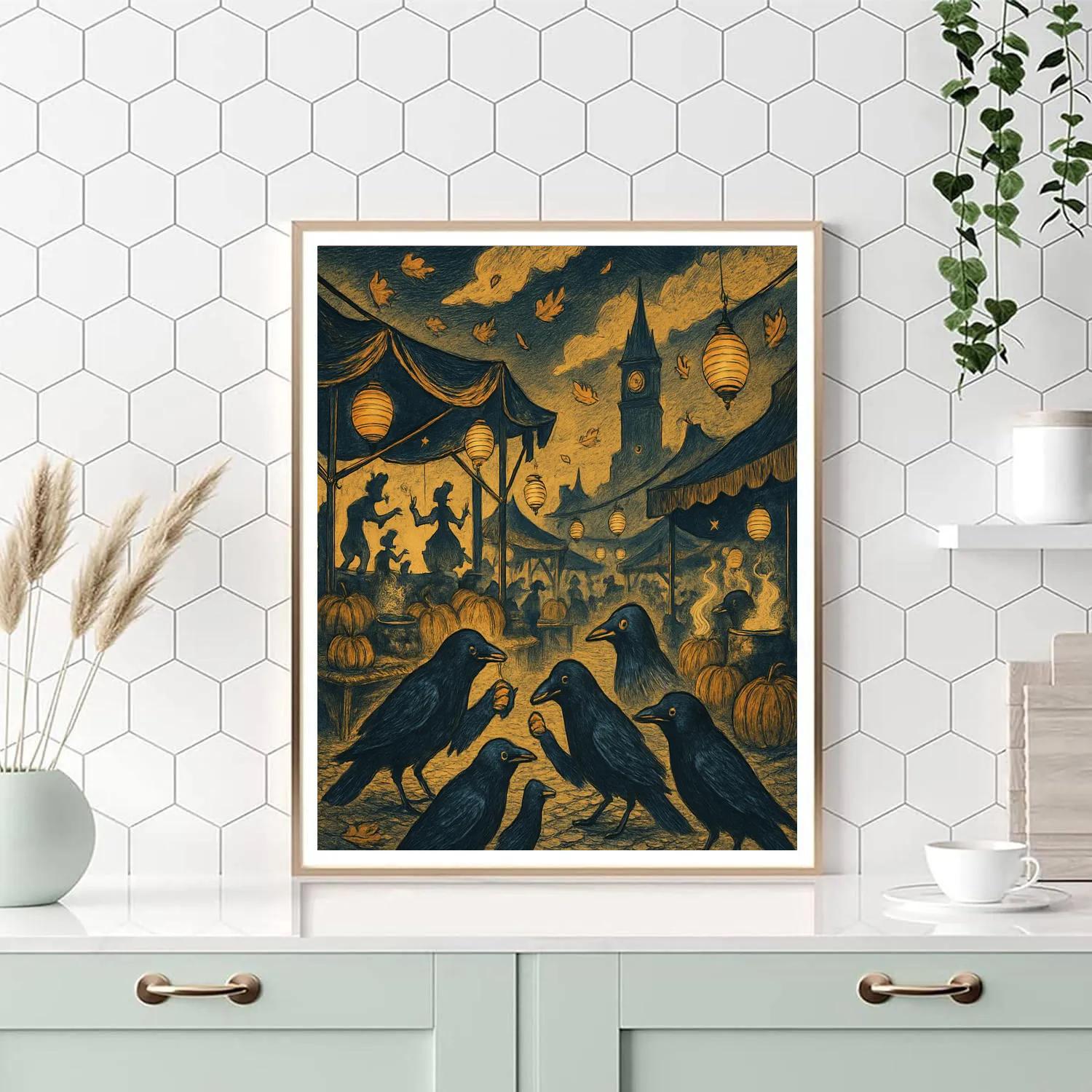 Jackdaw Market At Dusk Paint by numbers art