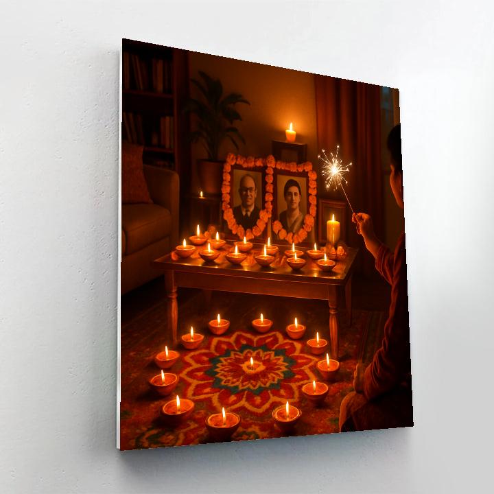 Diwali Lights In A Festive Home Painting by numbers kit