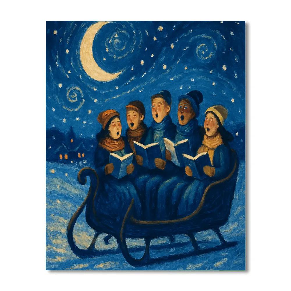 Starlight Caroling Sleigh Paint by numbers kits