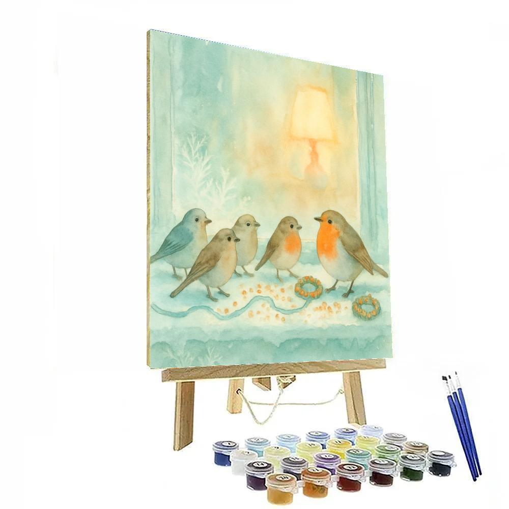 Frosted Window Bird Chorus painting number kit