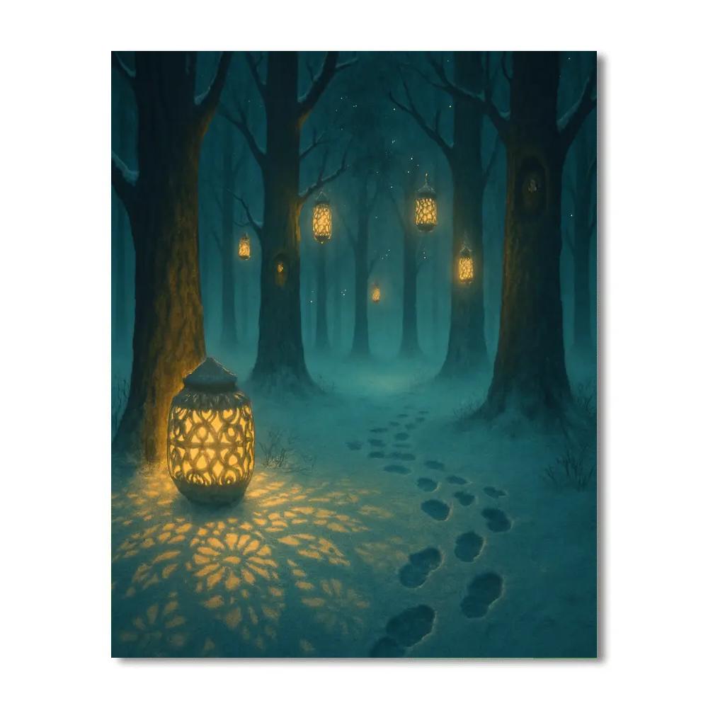 Snow Lantern Grove Number painting