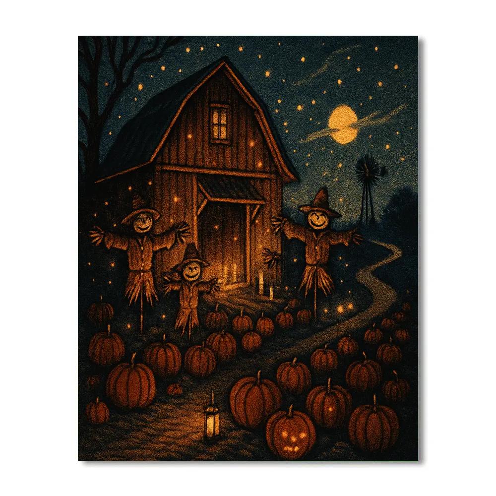 Nocturne Barn And Lanterns Paint by numbers kits