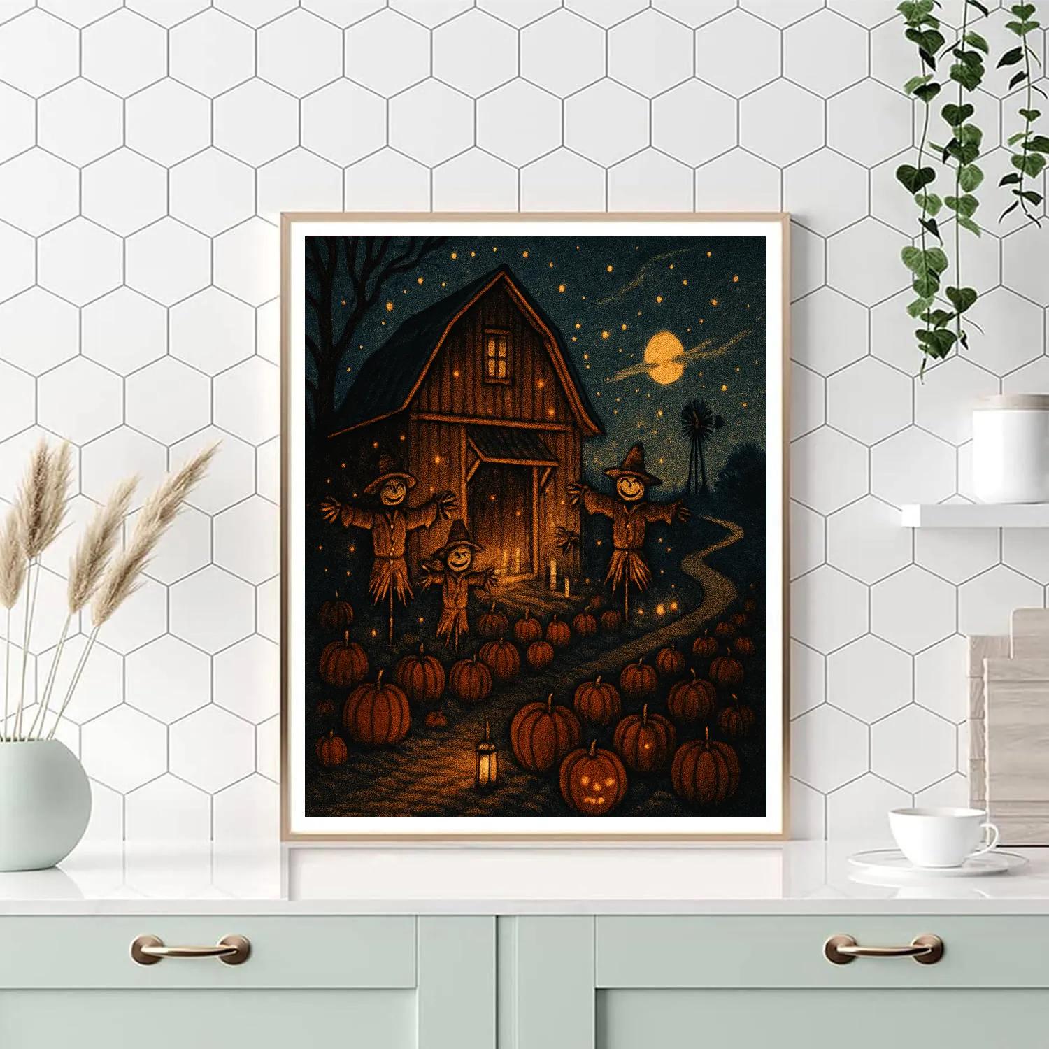 Nocturne Barn And Lanterns Paint by numbers kits