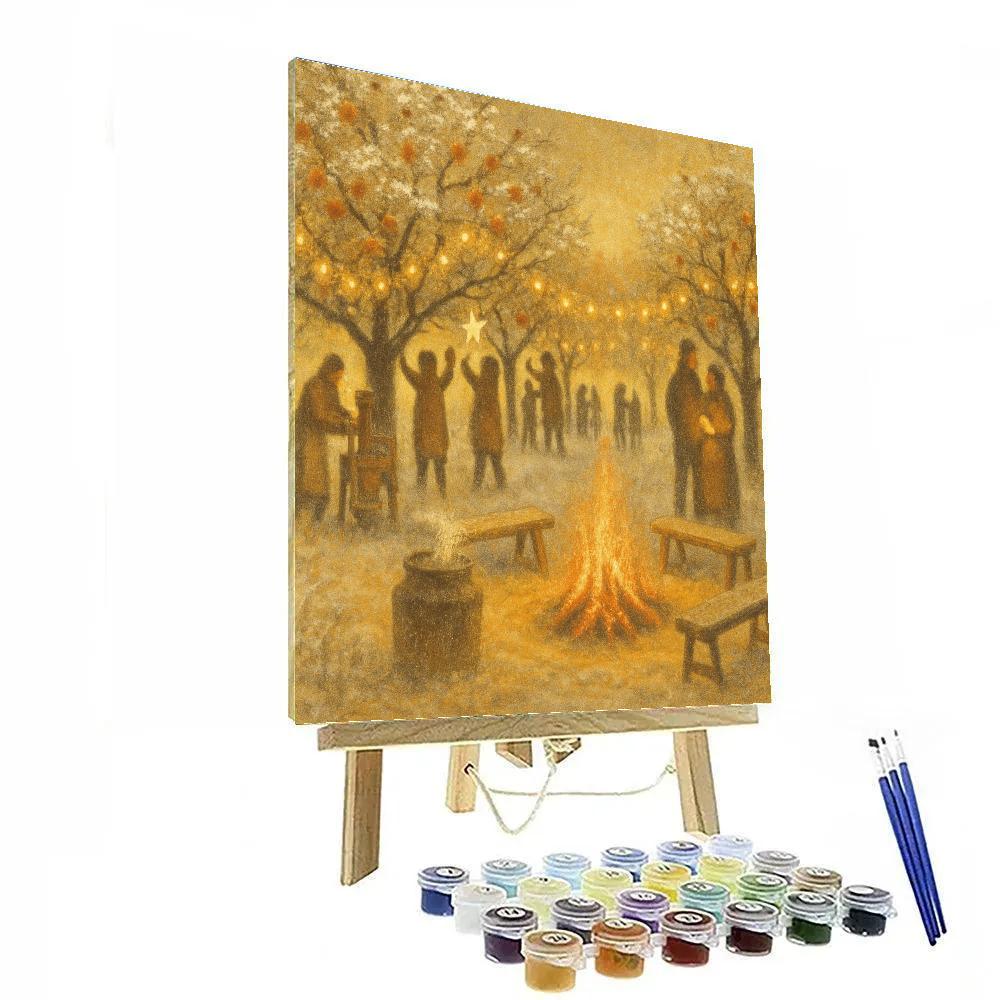 Snowy Orchard Celebration Painting by numbers kit