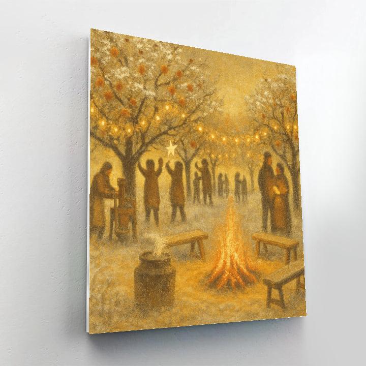 Snowy Orchard Celebration Painting by numbers kit