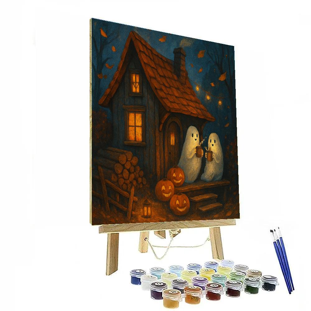 Hearthside Haunt Cottage Paint by numbers art